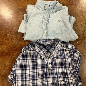 Kids size 4T Ralph Lauren polo button down 2 shirts. In good condition